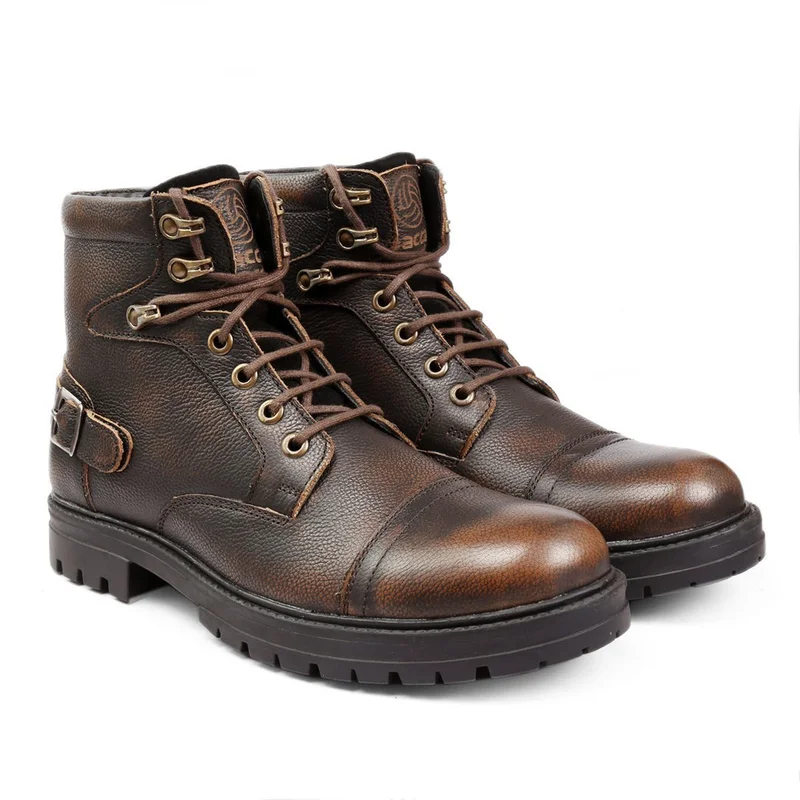 Bacca Bucci Brown Street Fighter Chukka Derby Motorcycle Boots for Men | Best Price UAE